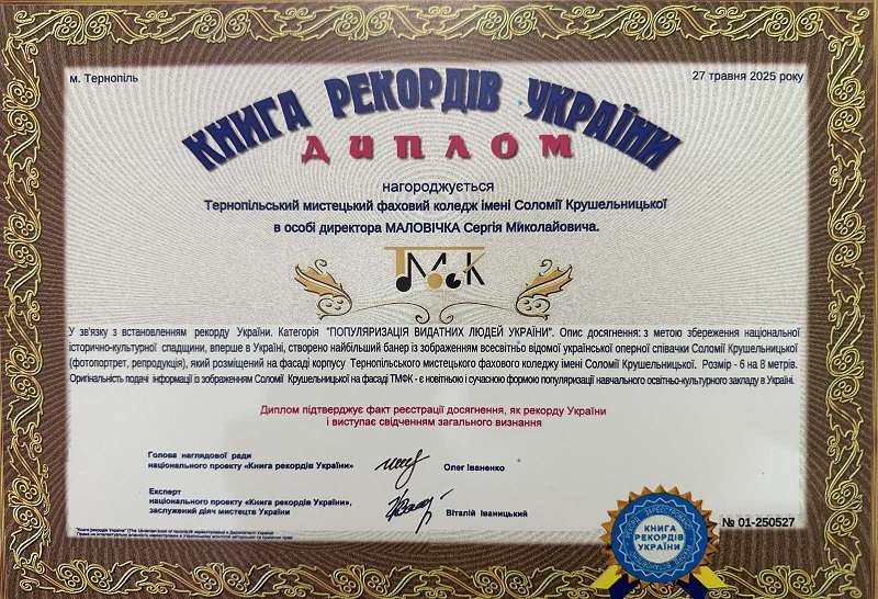 книга рекордів мистецький коледж