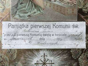 кольоровою літографією Pamiątka pierwszej Komunii Świętej