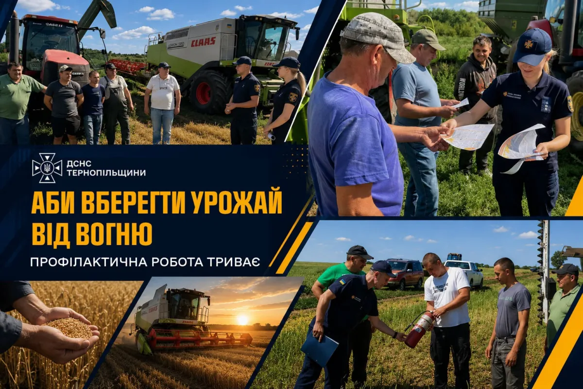 Рятувальники нагадують аграріям Тернопільщини, як вберегти врожай від пожеж