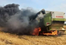 На Тернопільщині горів комбайн і 5 гектарів поля
