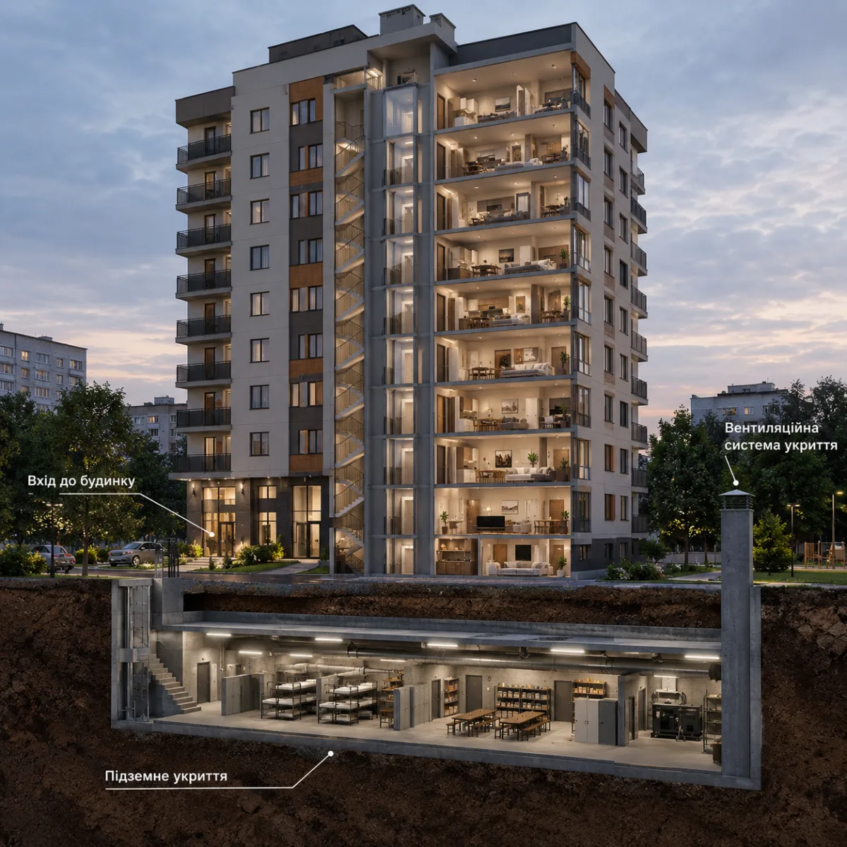 укриття новобудови Тернопіль